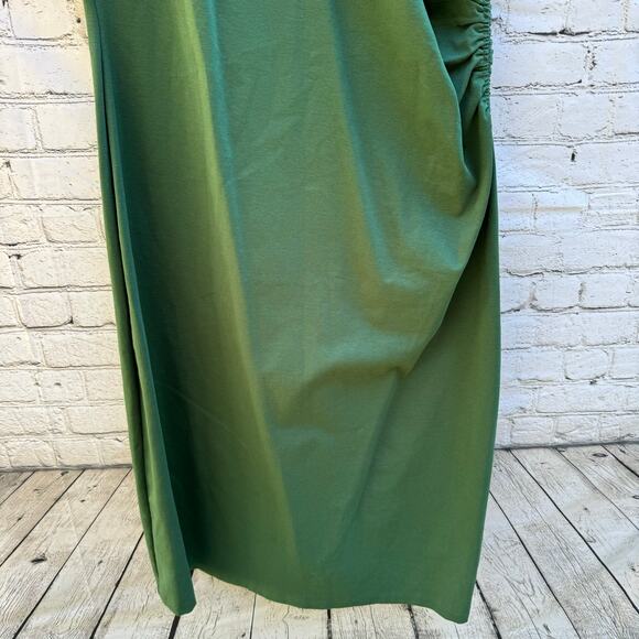 Boden Dress Green Side Ruched Jersey Midi Size 20-22 R Versatile Holidays Event - Picture 7 of 8